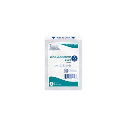 Dynarex Non-Adherent Pads - Sterile, 2" x 3", 100ea/bx, 12bxs/cs (1200)