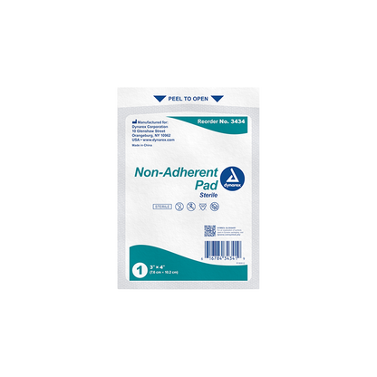 Dynarex Non-Adherent Pads - Sterile, 3" x 4" - 100ea/bx, 12bxs/cs (1200 Count)