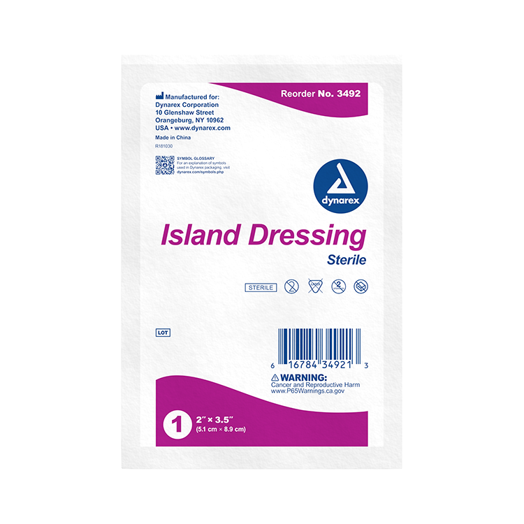 Dynarex Island Dressing Sterile, 2" x 3.5" - 50ea/bx  6bxs/cs (300 Count)