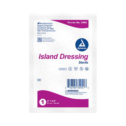 Dynarex Island Dressing Sterile, 2" x 3.5" - 50ea/bx  6bxs/cs (300 Count)