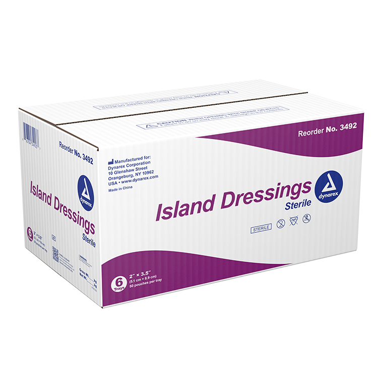 Dynarex Island Dressing Sterile, 2" x 3.5" - 50ea/bx  6bxs/cs (300 Count)