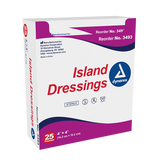 Dynarex Island Dressing Sterile, 4" x 4" - 25ea/bx, 6bxs/cs (150 Count)