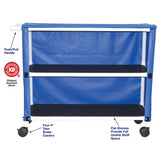 MJM International 350-2C 2-shelf jumbo linen cart with mesh or solid vinyl cover, 4” twin casters, shelf size: 20" x 50", 150 lbs per shelf