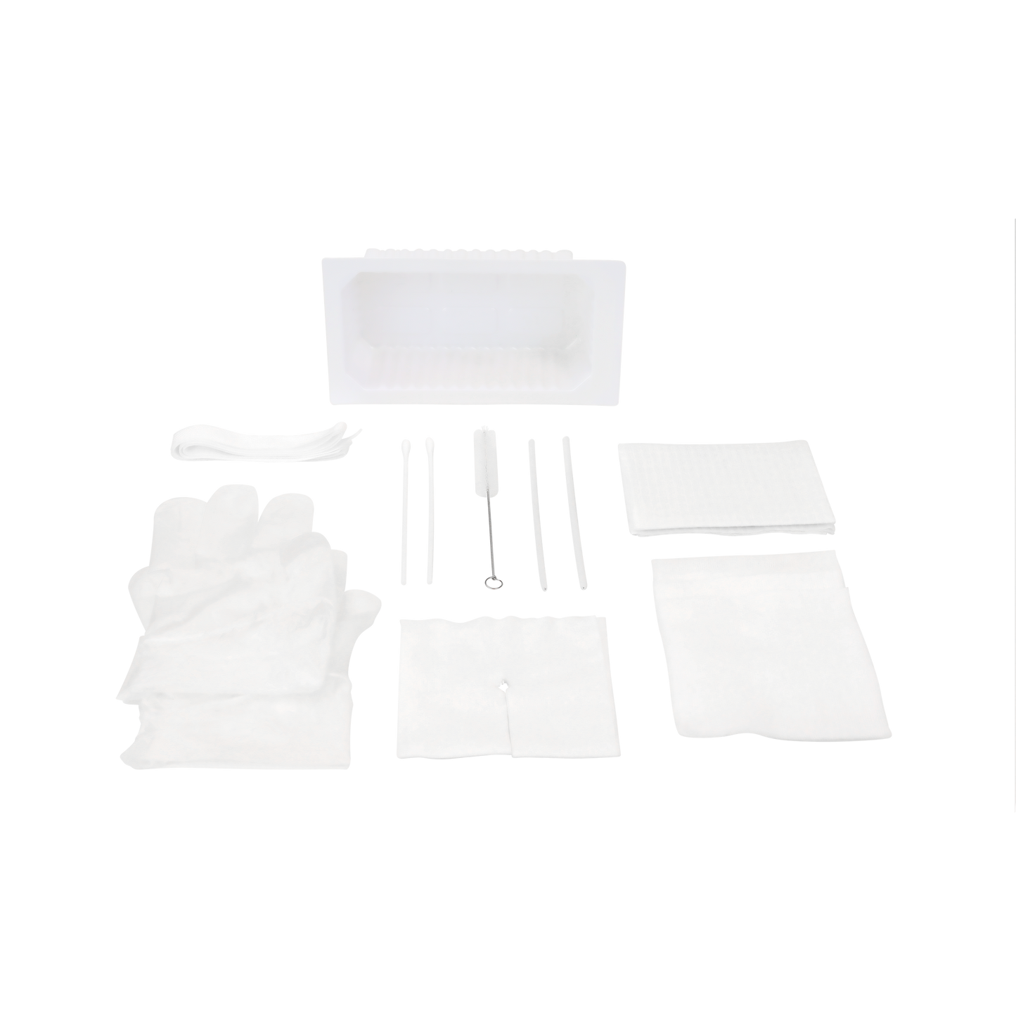Dynarex Tracheostomy Care Kit - One Compartment Tray with Vinyl Gloves (20 Count)