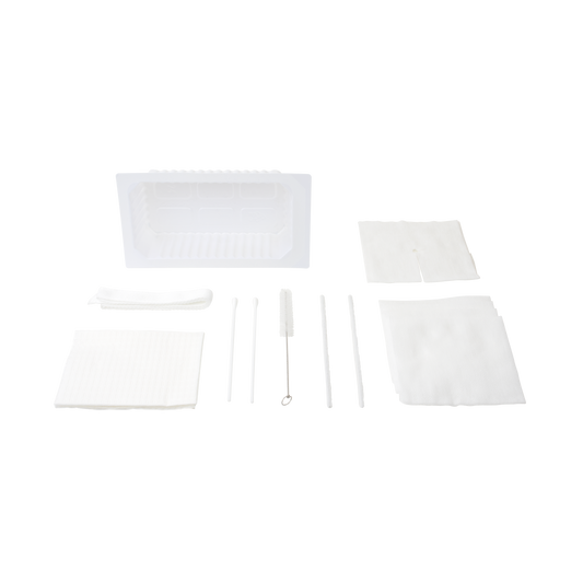 Dynarex Tracheostomy Care Kit - One Compartment Tray with No Gloves (20 Count)
