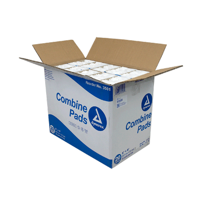 Dynarex Combine Pads 1/pouch - Sterile, 5" x 9" - 20ea/bx, 20bxs/cs (400 Count)