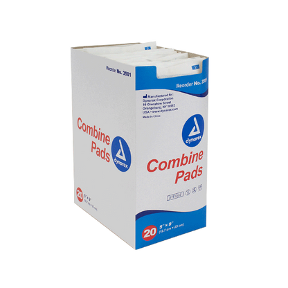 Dynarex Combine Pads 1/pouch - Sterile, 5" x 9" - 20ea/bx, 20bxs/cs (400 Count)