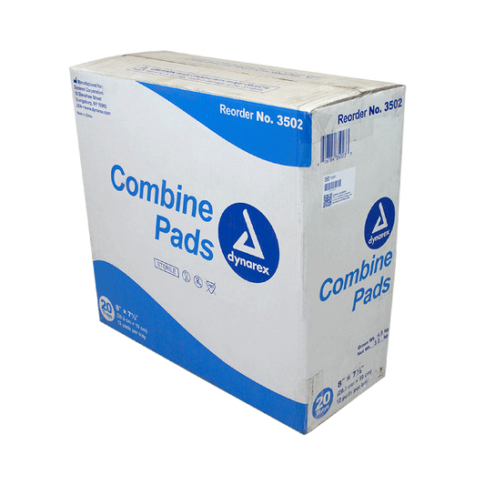 Dynarex Combine Pads 1/pouch - Sterile, 8" x 7.5", 12ea/bx, 20bxs/cs (240 Count)