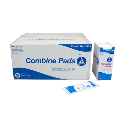 Dynarex Combine Pads 1/pouch - Sterile, 8" x 10" 24ea/bx, 15bxs/cs (360 Count)