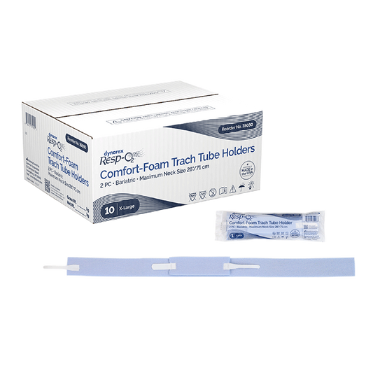 Dynarex Comfort-Foam Trach Tube Holder, 2-Piece - Bariatric (10 Count)