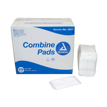 Dynarex Combine Pads - Non-Sterile, 5" x 9", Bulk (576 Count)
