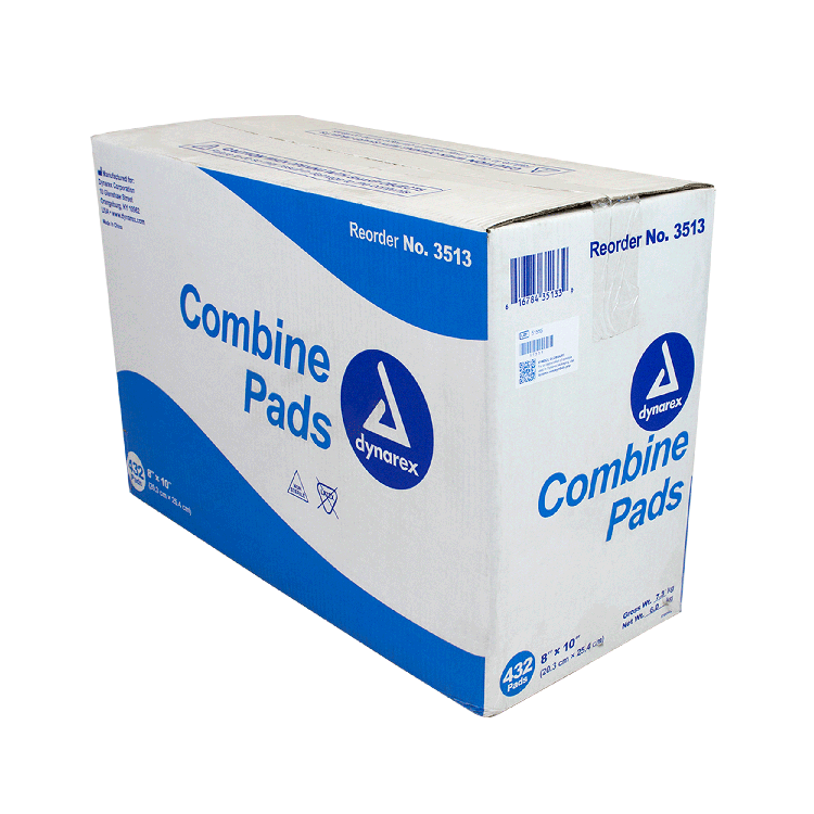 Dynarex Combine Pads - Non-Sterile, 8" x 10", Bulk (432 Count)