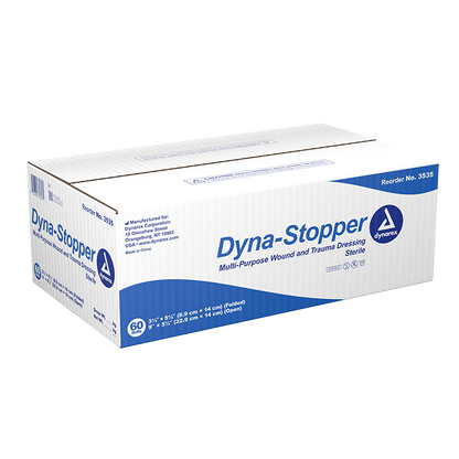 Dynarex Dyna-Stopper Trauma Dressing - Sterile  3.5" x 5.5" - 60ea/cs (60 Count)