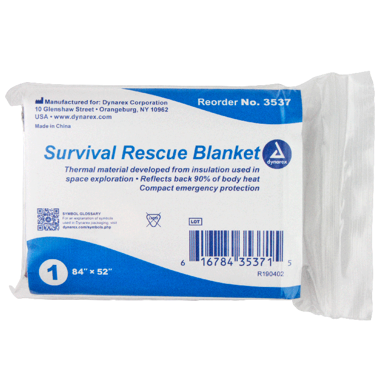 Dynarex Emergency Survival Rescue Blanket, 84" x 52" (120 Count)