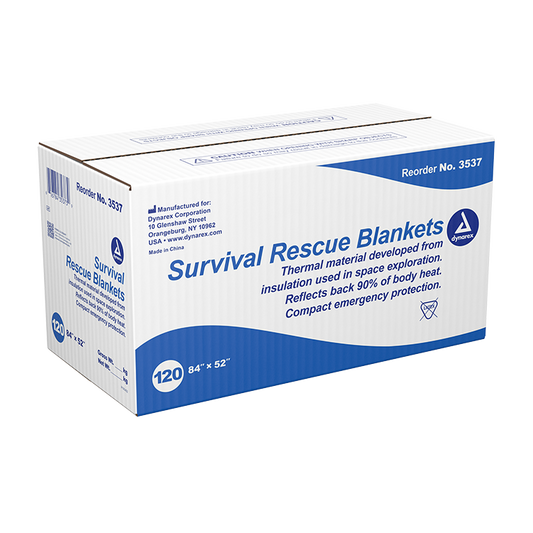 Dynarex Emergency Survival Rescue Blanket, 84" x 52" (120 Count)