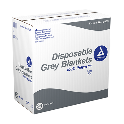 Dynarex Disposable Grey Blanket  - 24ea/cs (24 Count)