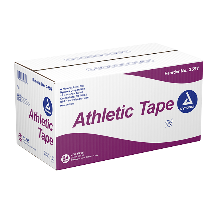 Dynarex Athletic Tape, 2" x 15 yd - 8ea/bx, 3bxs/cs (24 Count)