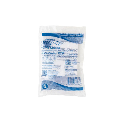 Dynarex CPR Face Shield w/ One-Way Valve, Barrier Filter, Individually Wrapped (100 Count)