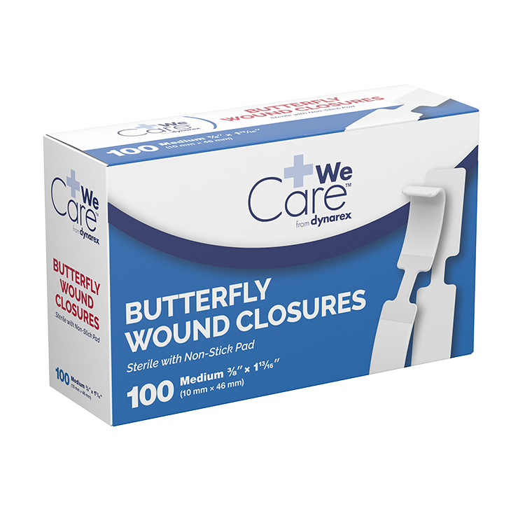 Dynarex Butterfly Wound Closure, Sterile - 100ea/bx, 24bxs/cs (2400 Count)