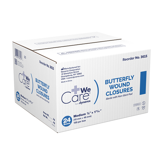 Dynarex Butterfly Wound Closure, Sterile - 100ea/bx, 24bxs/cs (2400 Count)