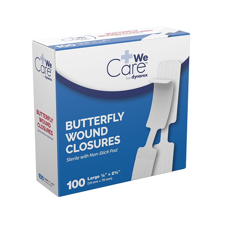Dynarex Butterfly Wound Closure, Sterile - 100ea/bx, 24bxs/cs (2400 Count)