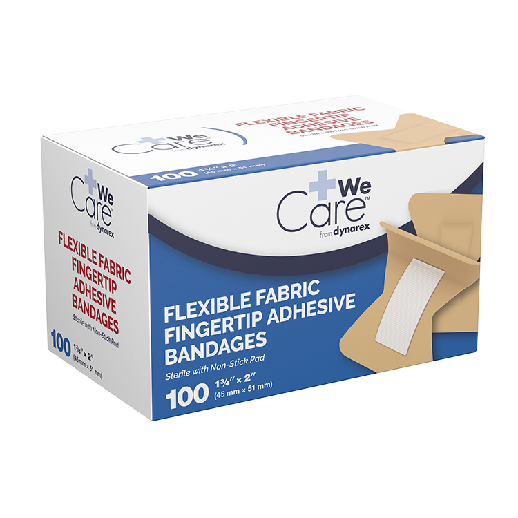 Dynarex Adhesive Fabric Bandages Fingertip, Sterile - 100ea/bx, 24bxs/cs (2400 Count)