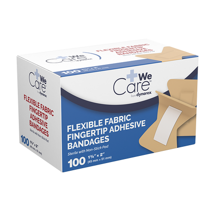Dynarex Adhesive Fabric Bandages Fingertip, Sterile - 100ea/bx, 24bxs/cs (2400 Count)
