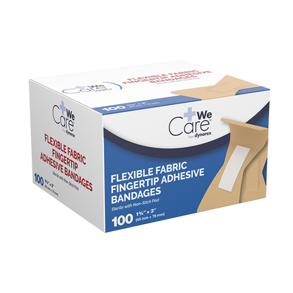 Dynarex Adhesive Fabric Bandages Fingertip, Sterile - 100ea/bx, 24bxs/cs (2400 Count)