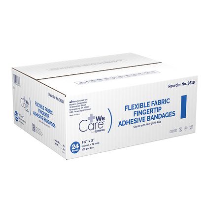 Dynarex Adhesive Fabric Bandages Fingertip, Sterile - 100ea/bx, 24bxs/cs (2400 Count)