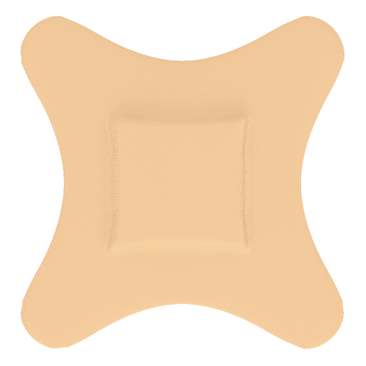 Dynarex Adhesive Fabric Bandages Four Wing  Sterile, 3" x 3" - 24ea/bx, 50bxs/cs (1200 Count)