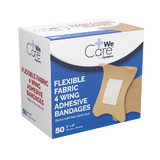 Dynarex Adhesive Fabric Bandages Four Wing  Sterile, 3" x 3" - 24ea/bx, 50bxs/cs (1200 Count)