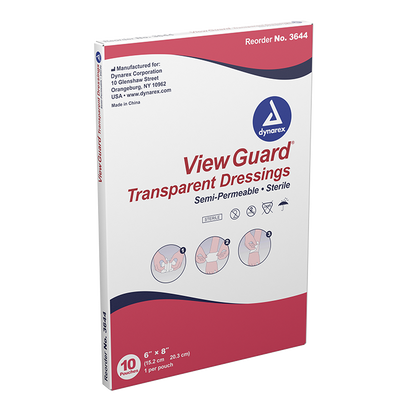 Dynarex View Guard Transparent Dressings - Sterile, 6" x 8" - 10ea/bx, 8bxs/cs (80 Count)
