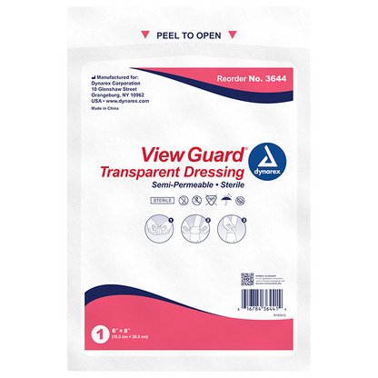 Dynarex View Guard Transparent Dressings - Sterile, 6" x 8" - 10ea/bx, 8bxs/cs (80 Count)