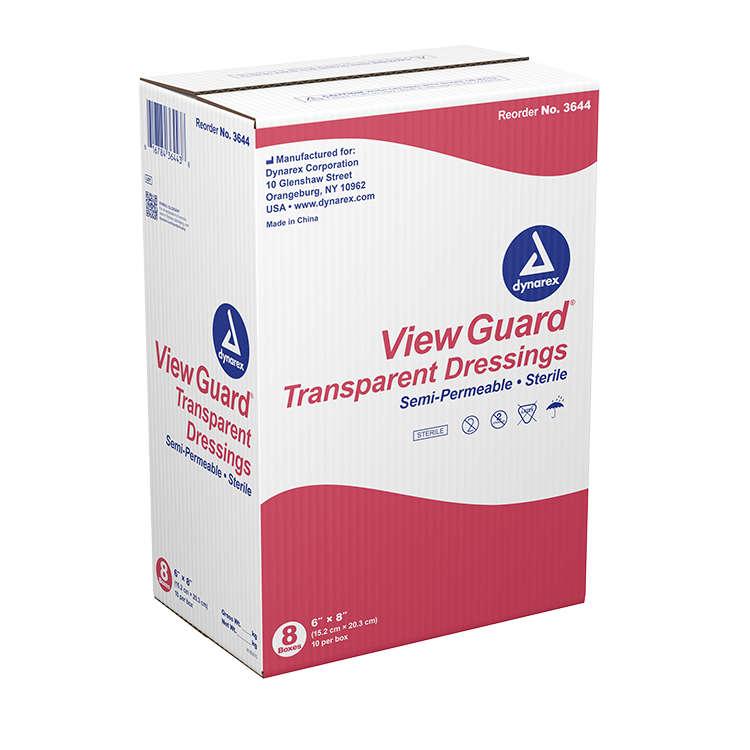 Dynarex View Guard Transparent Dressings - Sterile, 6" x 8" - 10ea/bx, 8bxs/cs (80 Count)