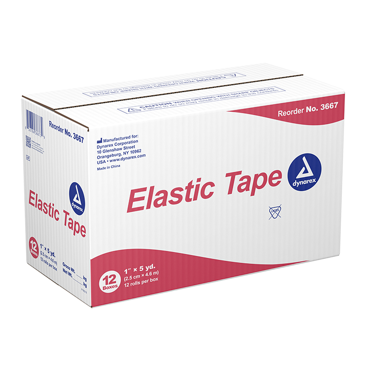 Dynarex Elastic Tape, 1" x 5yds - 12ea/bx, 12bxs/cs (144 Count)
