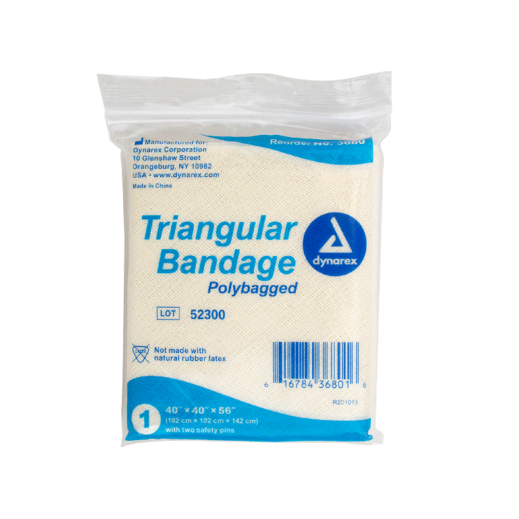 Dynarex Triangular Bandages, 40" x 40" x 56", 12/bx