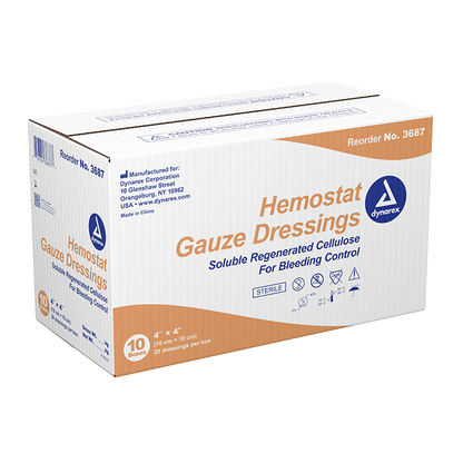 Dynarex Hemostat Gauze Dressing, 20ea/bx, 10bxs/cs (200 Count)