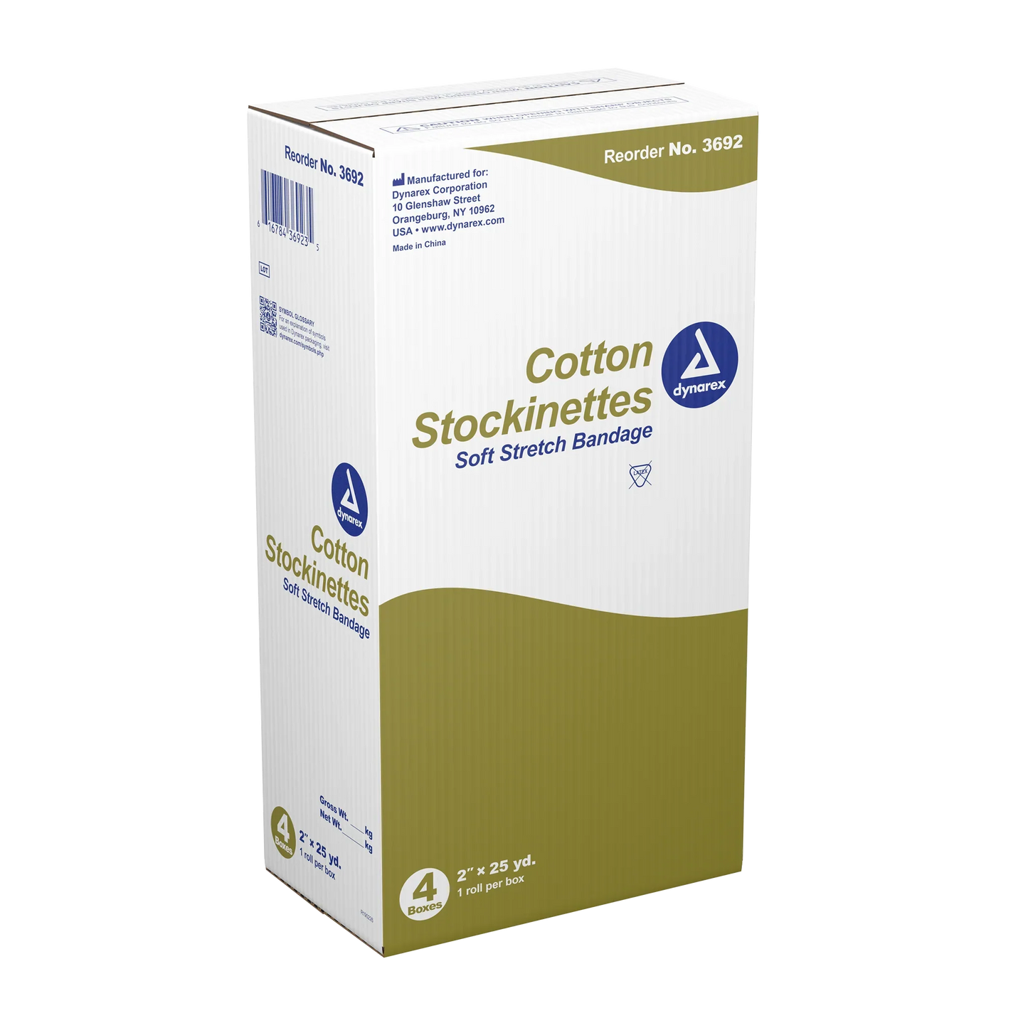 Dynarex Cotton Stockinette, 4 Rolls/cs (4 Count)