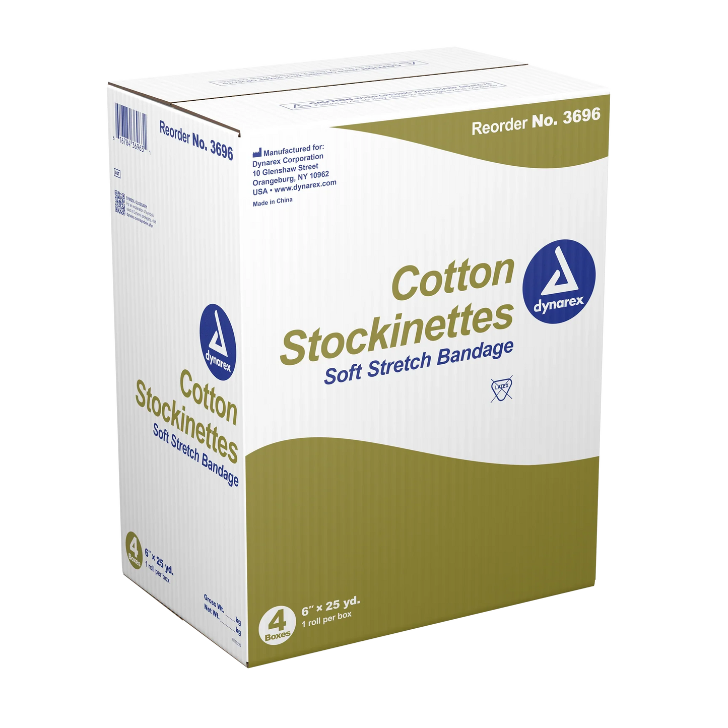Dynarex Cotton Stockinette, 4 Rolls/cs (4 Count)