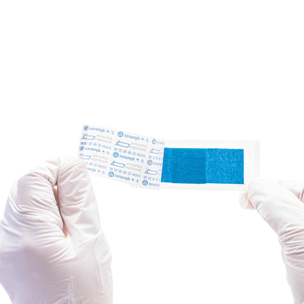 Dynarex Blue Metal Detectable Woven Bandage, 1" x 3" - 24ea/bx, 50bxs/cs (1200 Count)