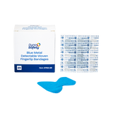 Dynarex Blue Metal Detectable Woven Bandage Fingertip - 25ea/bx, 50bxs/cs (1250 Count)
