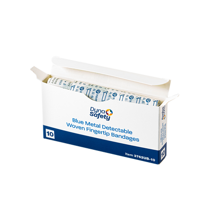 Dynarex Blue Metal Detectable Woven Bandage Fingertip - 10ea/bx, 50bxs/cs (500 Count)