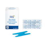 Dynarex Blue Metal Detectable Woven Bandage - Knuckle - 40ea/bx, 50bxs/cs (2000 Count)