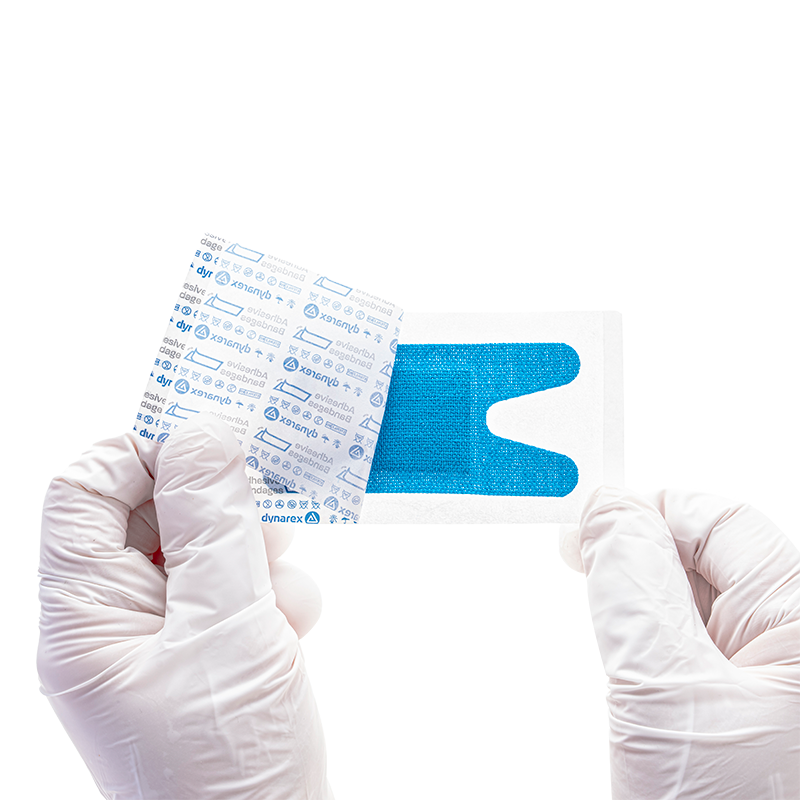 Dynarex Blue Metal Detectable Woven Bandage - Knuckle - 40ea/bx, 50bxs/cs (2000 Count)