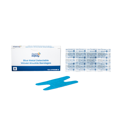 Dynarex Blue Metal Detectable Woven Bandage - Knuckle - 8ea/bx, 50bxs/cs (400 Count)