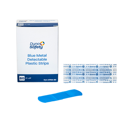 Dynarex Blue Metal Detectable Plastic Strip, 1" x 3" - 60ea/bx, 24bxs/cs (1440 Count)