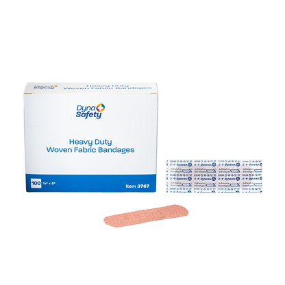 Dynarex Heavy Duty Woven Fabric Bandage, 7/8" x 3" - 100ea/bx, 24bxs/cs (2400 Count)