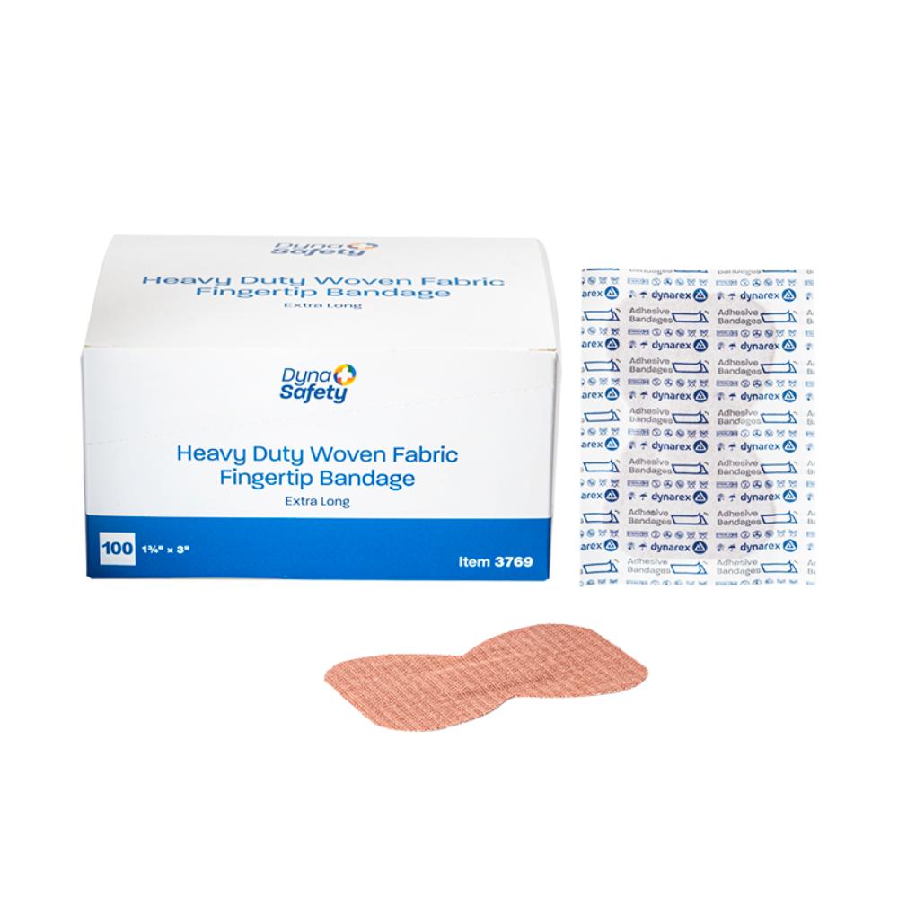 Dynarex Heavy Duty Woven Fabric Bandage - Fingertip X-Long, 1 3/4 x 3"- 100ea/bx, 24bxs/cs (2400 Count)
