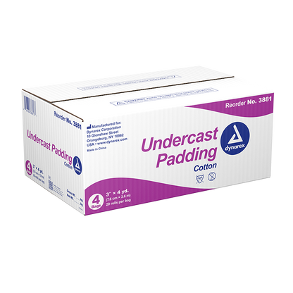 Dynarex Undercast Padding, 3" x 4 yd, Cotton - 20ea/bx, 4bxs/cs (80 Count)