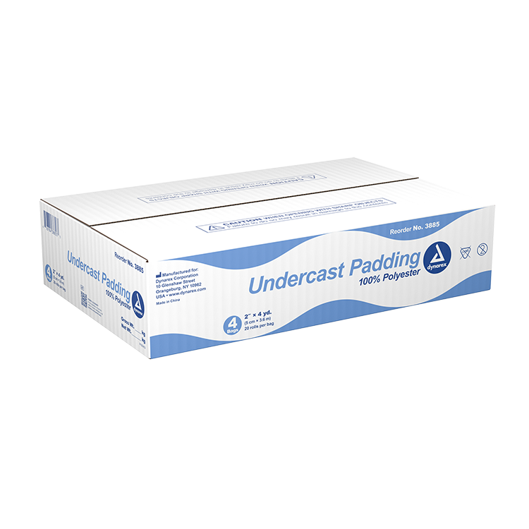 Dynarex Undercast Padding, 2" x 4 yd, 100% Polyester - 20ea/bx, 4bxs/cs (80 Count)